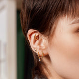 Gold Sparkle Stud 925 Silver Earring E061-02G