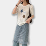 キュートペアアートクルーネックTシャツ