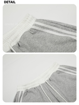Embroidered letter wide banding sweat pants