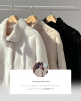 High neck fur jacket