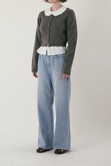 Basic round cardigan_charcoal