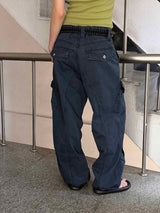 Dyeing washed curved cargo pants(3color)