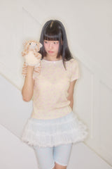 KIRI SKULL EYELET TOP (LEMON)