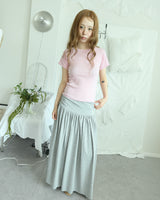 MELLOW SHIRRING LONG SKIRT