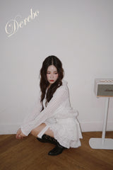 White Hood Pullover Belt One-Piece Dress Top