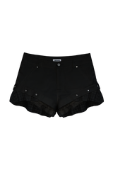 STUD FLOWER LACE SHORTS (BLACK)
