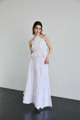 PEARL HALTERNECK TOP / WHITE