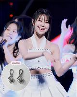 [fromis_9 Jiheon Earrings] デイリーリボン&モダンハートピアス - シルバーカラー
