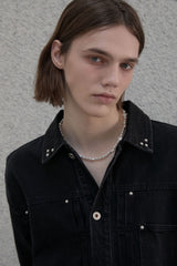 Studded selvage washed denim - Jacket