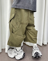 VTG BACK BOOTS CARGO SHORTS_KHAKI
