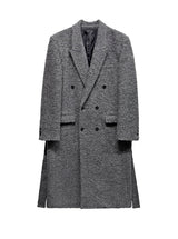 [LANARCH] カシミアブークレダブルブレストロングコート