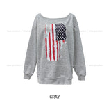 Vintage Flag Off-Shoulder Sweatshirt