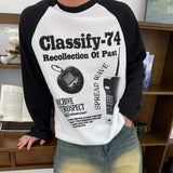 ラグランニットロングスリーブワッフルムードTシャツ