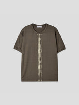 Smoke stripe slim half-sleeves 2color