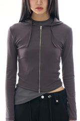 Ophelia slim hooded zip-up