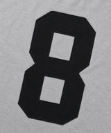 Numbering Patch Crop Ringer T-Shirt - Gray