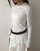 Ruer Frill Long Sleeve Layered T-Shirt