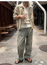 [Unisex] リネンクロップチェックシャツ ver.2(3color)