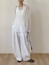 Damaged See-through Boat Neck Loose Fit Knit