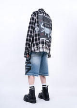 BBD サイドスプレードカスタムデニムショーツ (Blue)