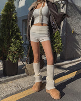 Cable Folding Knit Shorts