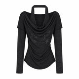 リエル カウル グラフィック レイヤード Tシャツ