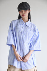 STRIPE STUD SHORT-SLEEVE SHIRT