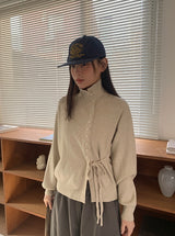 カンパポハイネックラップニットカーディガン