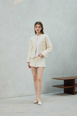 CHERISH TWEED JACKET / WHITE