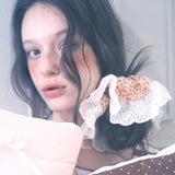 Lace scrunchie_strawberry