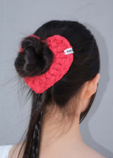 Crochet Heart Scrunch - Red