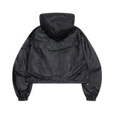 HEDI SETUP GLOSSY METAL LOGO HOOD WINDBREAKER