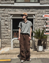コーククロップストライプスリーブTシャツ