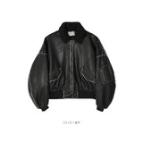 ALL Coyote Sealing Leather Bomber Jacket (2 colors)