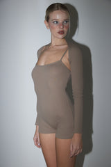 BODYSUIT + BOLERO CARDIGAN SET MOCHA