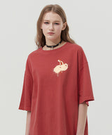 MELTING CHERRY PIGMENT WASHING T-SHIRT [RED]