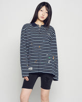 26SSストライプ ペイント ロングスリーブ Tシャツ