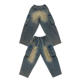 Vintage Washing Cargo Balloon Pants
