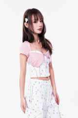 PLÜF Tie Front Bustier (Pink)