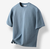 LMN Meg Waffle Cut Semi-Crop Short Sleeve T-Shirt (4 colors)