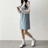 Monthly pocket suspender dress