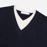 Inset Layered V-neck Knit
