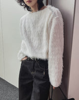 Local shoulder chain hairy knit