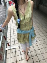 Dear. Antique Satin Lace Slip Mini Dress