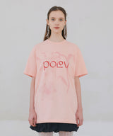 Flower Letter Oversized T-Shirt - Apricot