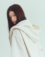 nsn logo zip up hoodie -ivory-