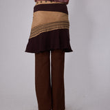 SHEISSHE/SUEDE SPLICED STRUCTURED SKIRT