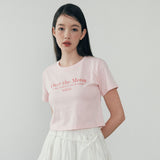 ムーンクロップTシャツ - グローピンク