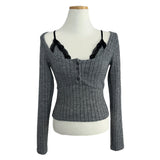 Zia Lace Strap Ribbed Knit 