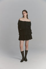 ツイードカンカンフリルスカート ブラック